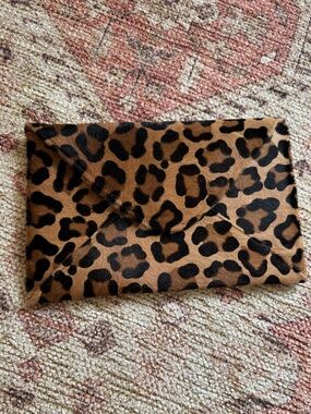Vintage J. Crew Mrs. Robinson Calf Hair Leopard Clutch S/S13